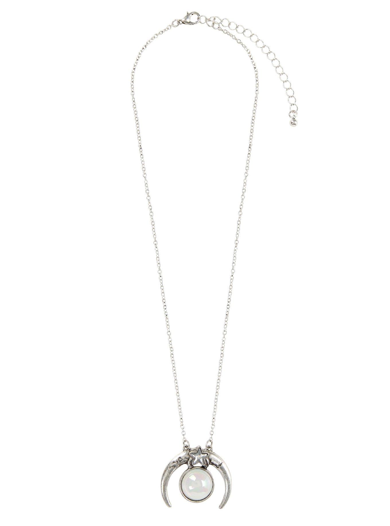 Crescent Moon Opal Necklace, , alternate