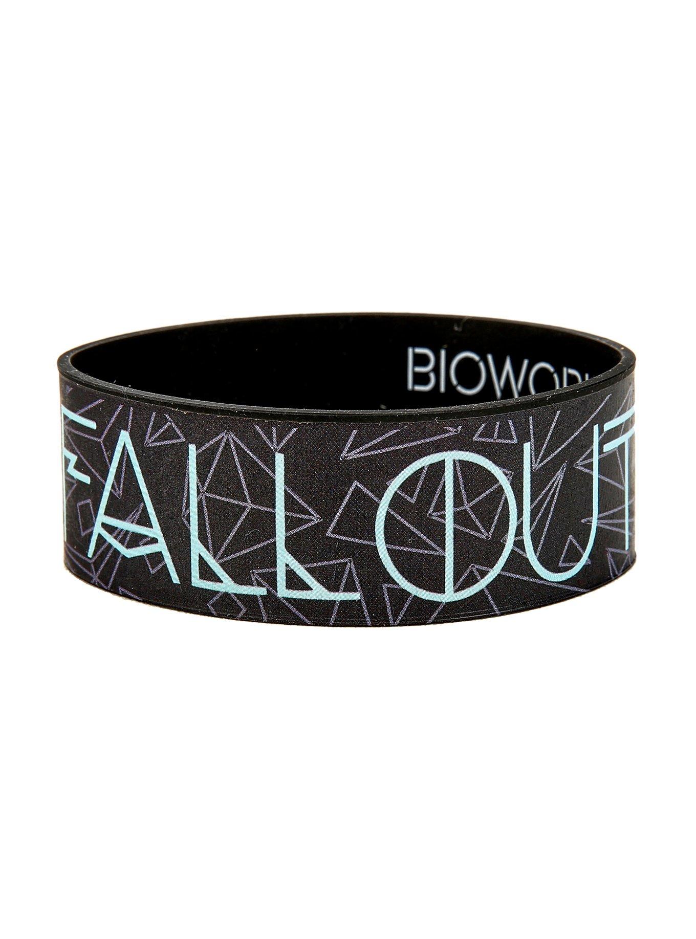Fall Out Boy Logo Geometric Print Rubber Bracelet, , alternate