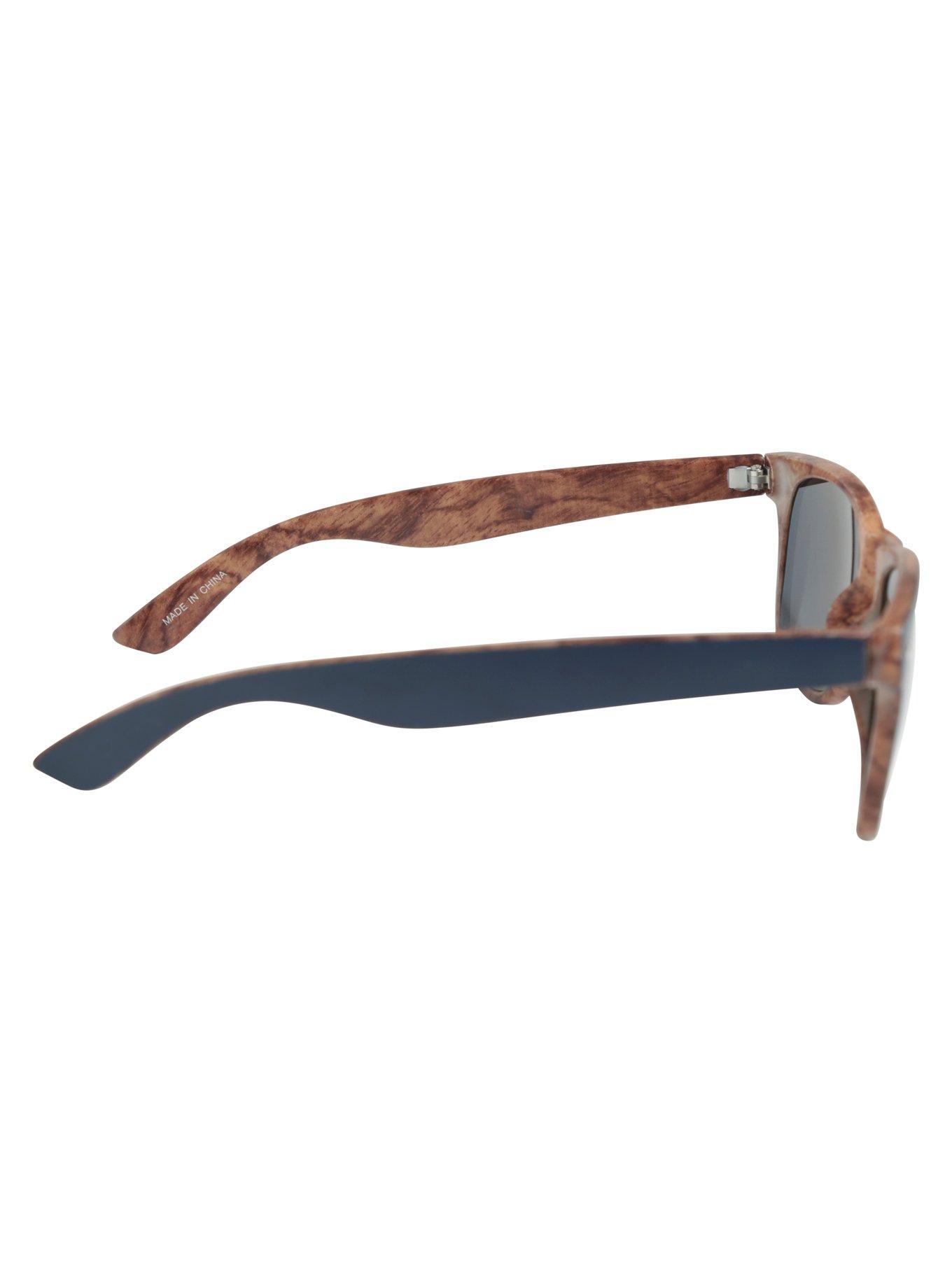 Bali Blue Wood Mirror Lens Sunglasses, , alternate