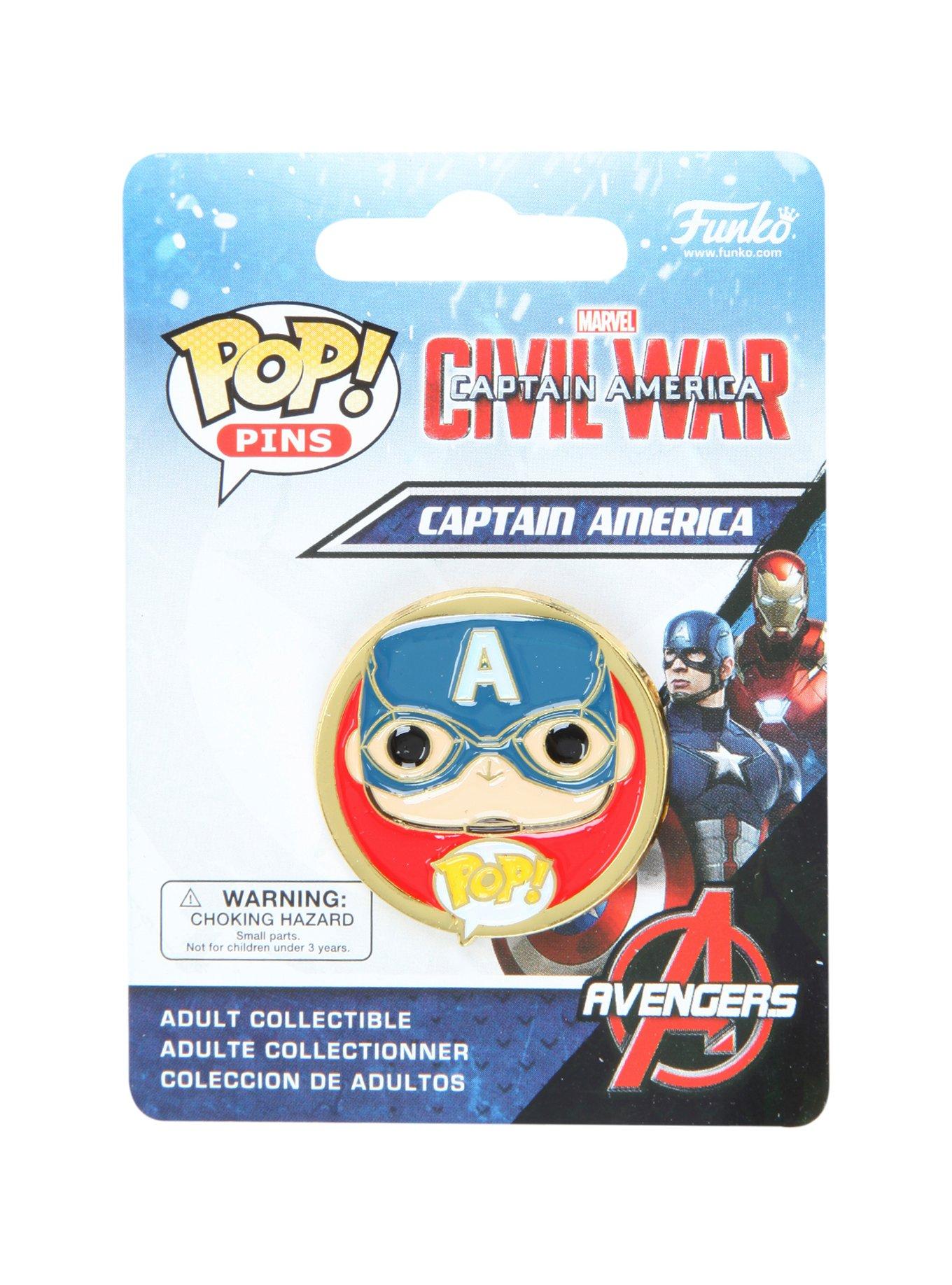 Funko Marvel Captain America: Civil War Pop! Captain America Enamel Pin, , alternate