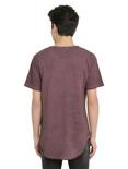 KDNK Burgundy Curve Long T-Shirt, , alternate