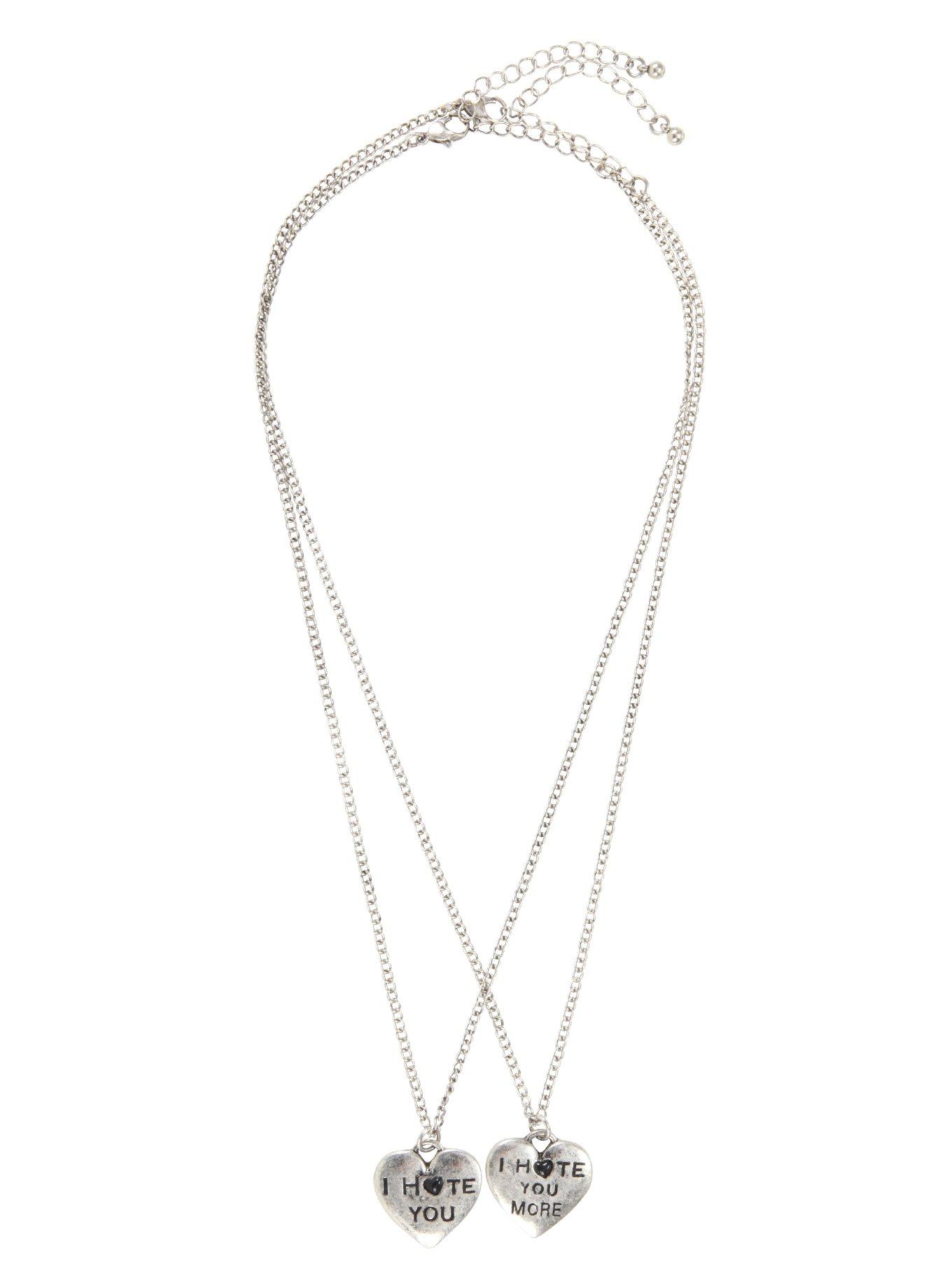 I Hate You BFF Necklace Set, , alternate