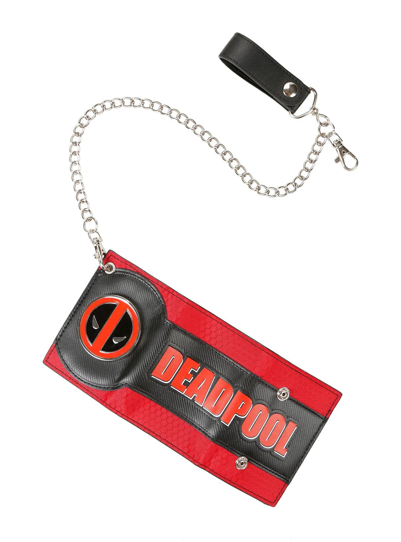 Marvel Deadpool Metal Badge Tri-Fold Chain Wallet, , alternate