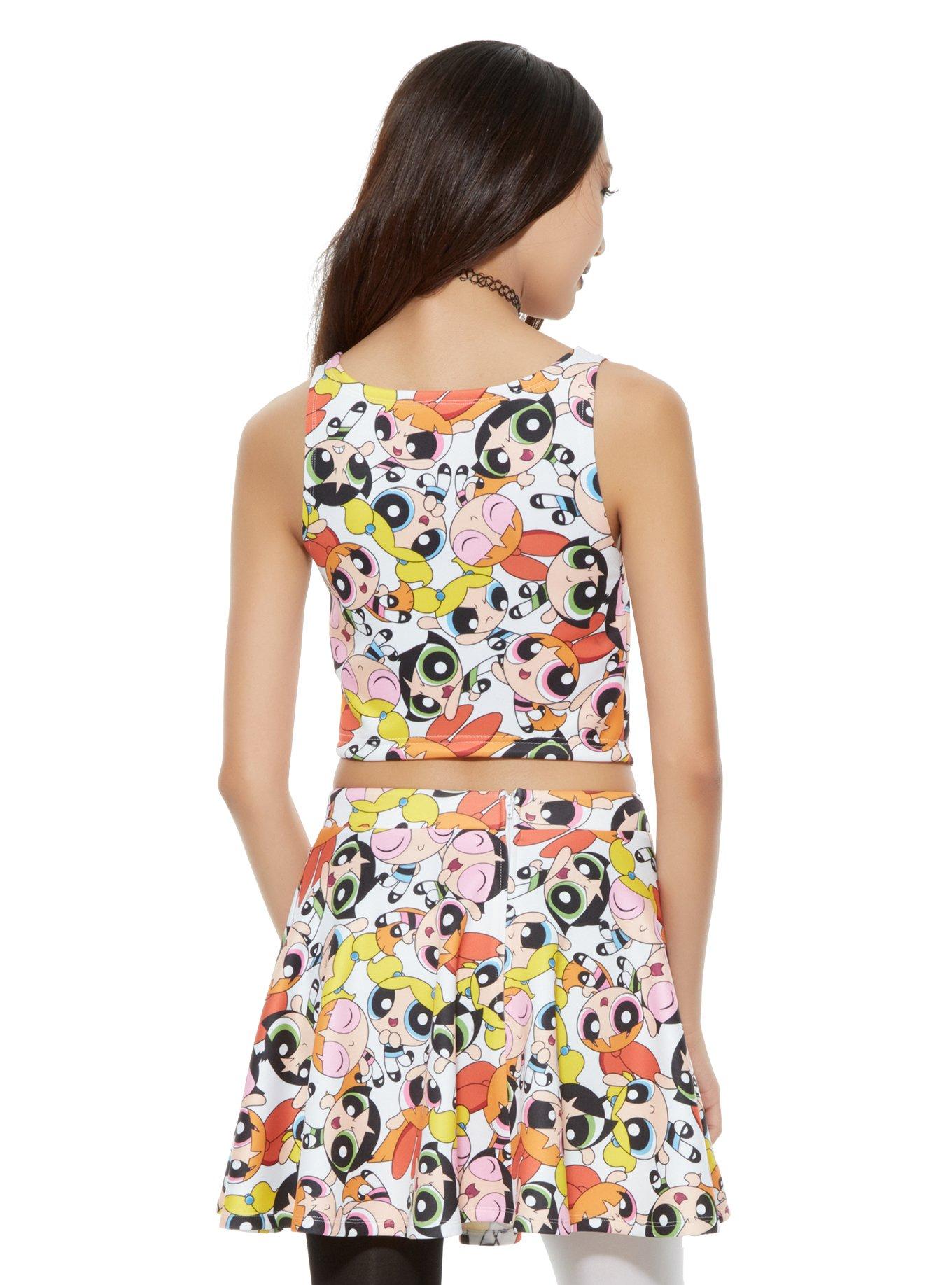 The Powerpuff Girls Allover Crop Top, , alternate