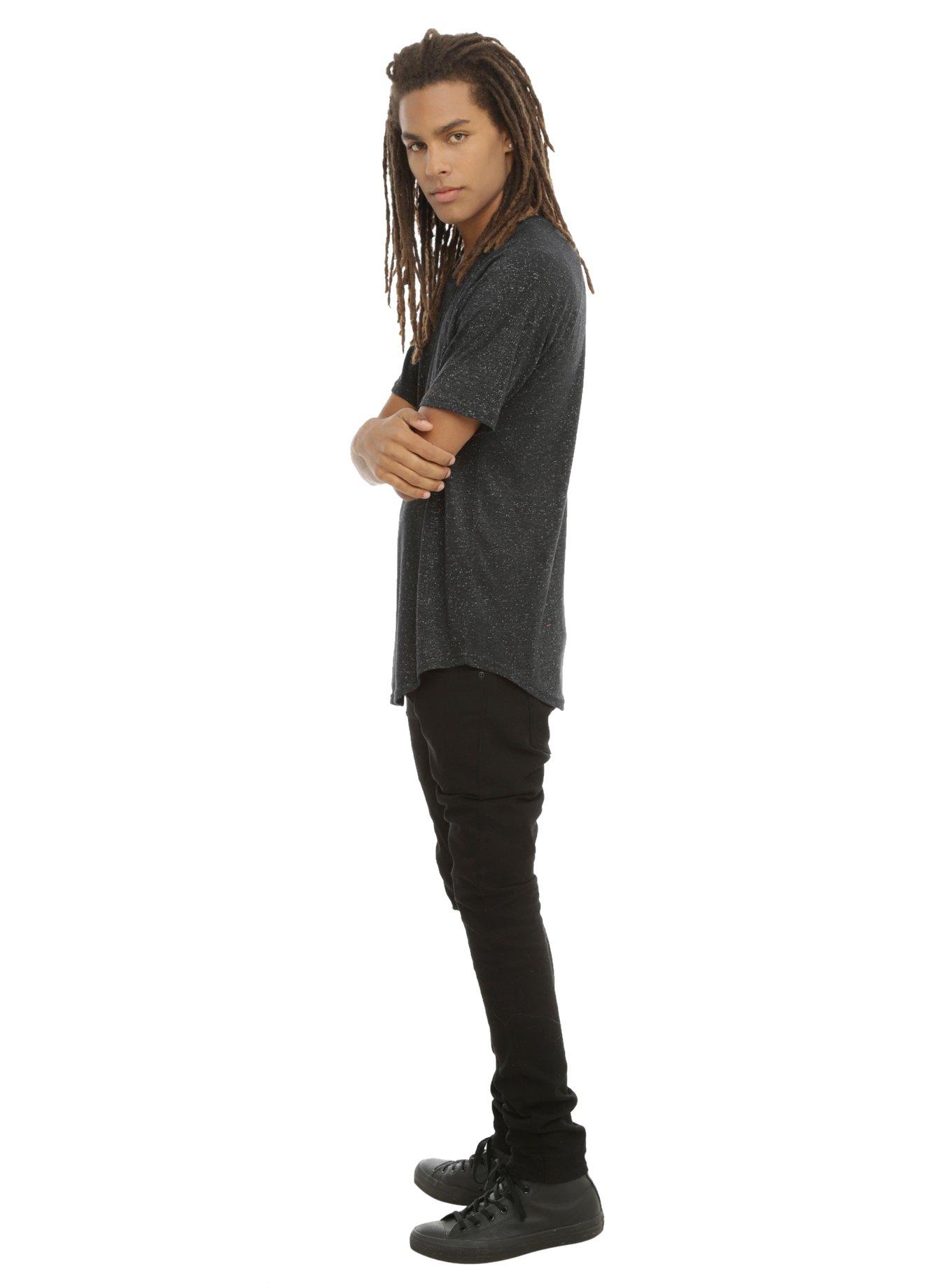 Brooklyn Cloth Streaky Slub Curved Hem T-Shirt, , alternate