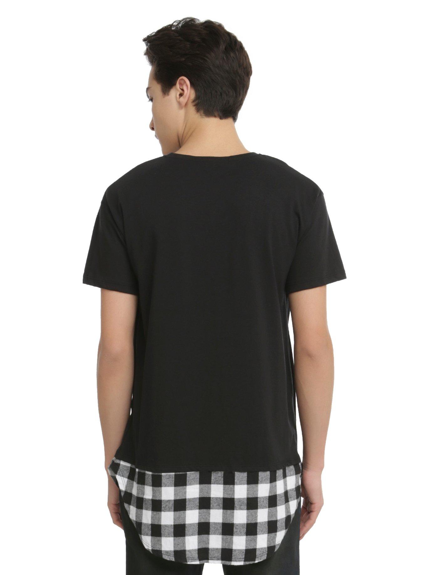 KDNK Black & White Fade Curve Long T-Shirt, , alternate