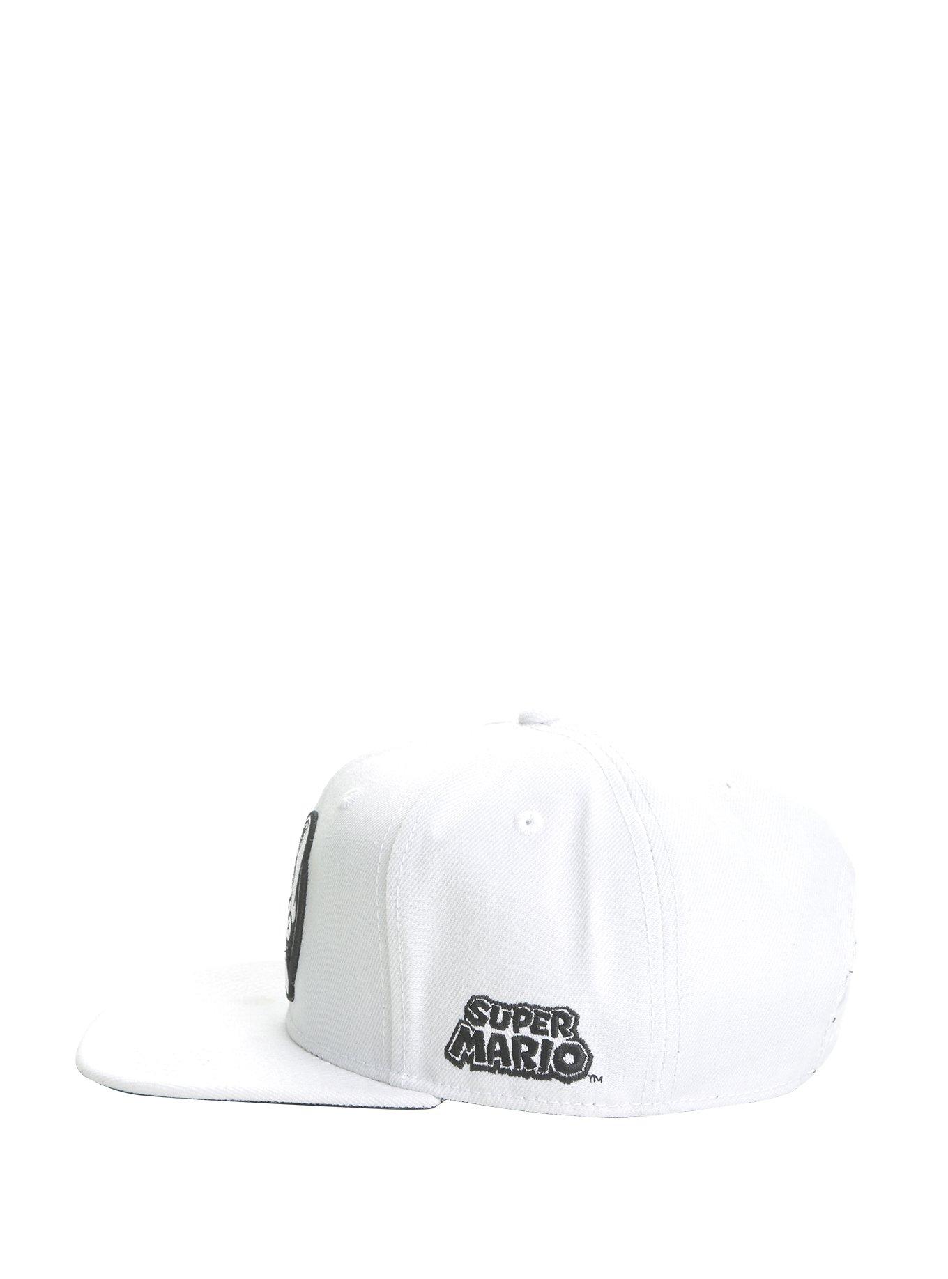Super Mario Black & White Circle Snapback Hat, , alternate
