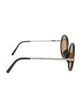 Round Matte Black Flash Lens Sunglasses, , alternate