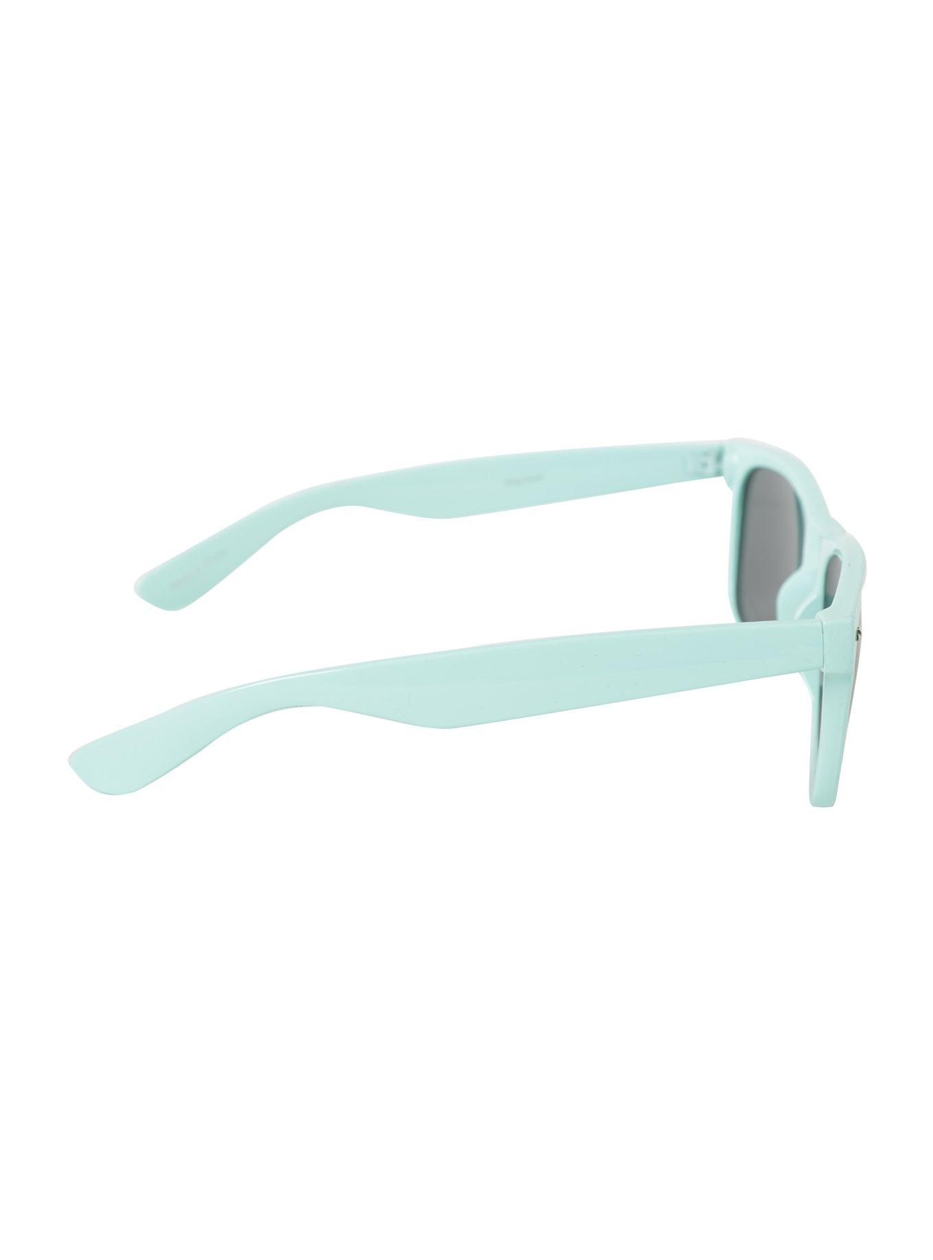 Mint Smoke Lens Retro Sunglasses, , alternate