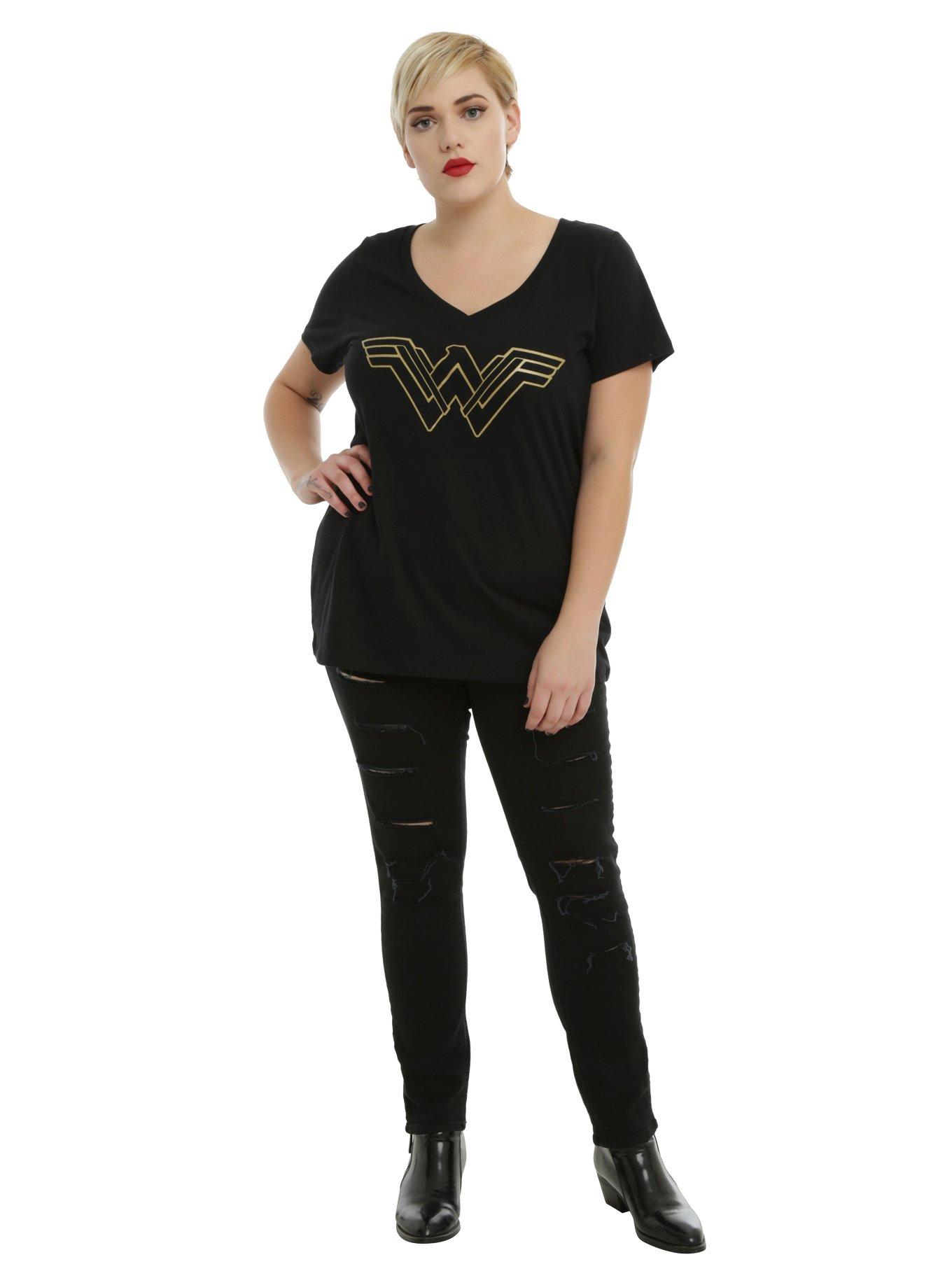 DC Comics Batman V Superman: Dawn Of Justice Wonder Woman Logo Girls T-Shirt Plus Size, , alternate