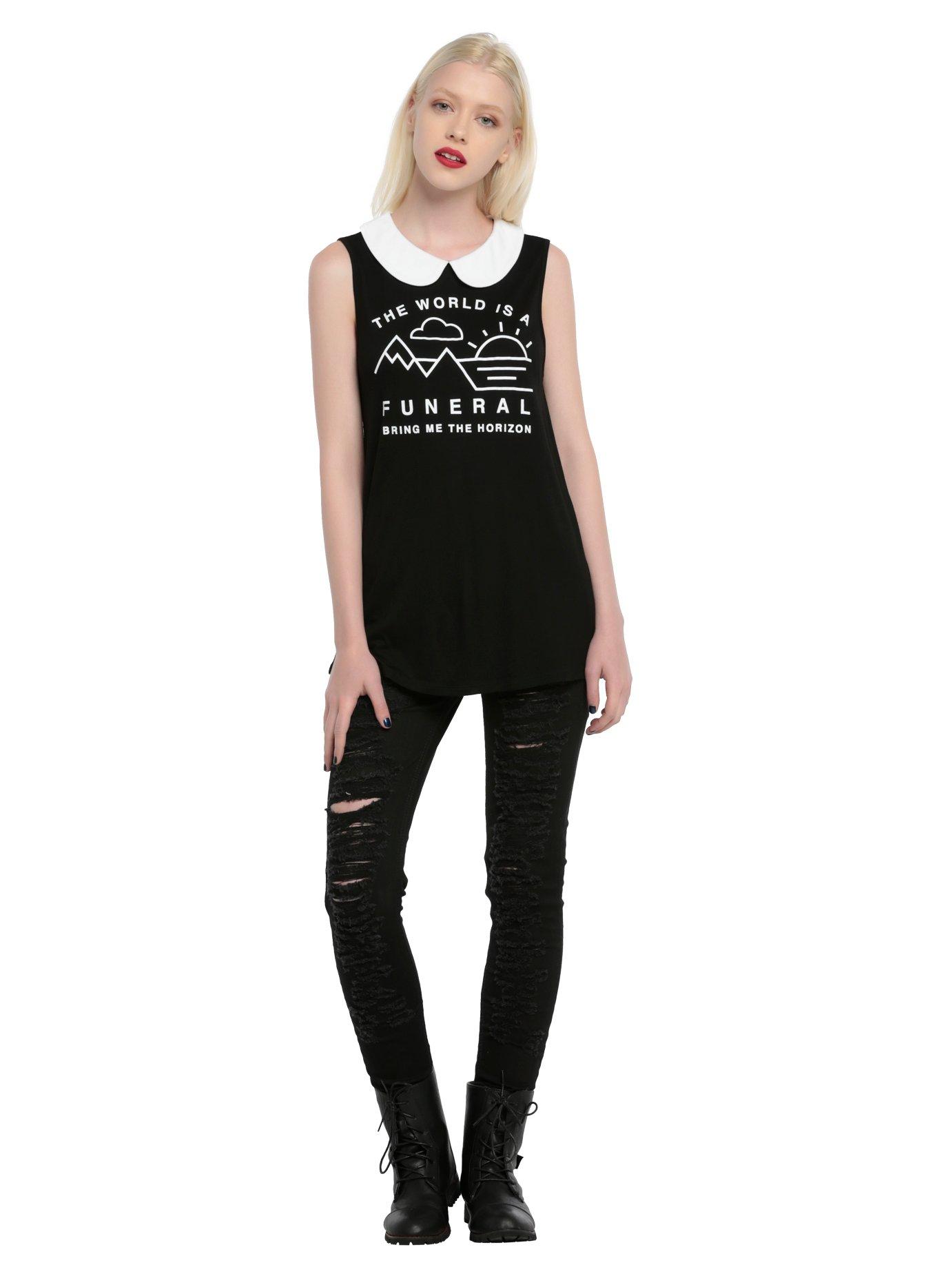 Bring Me The Horizon Funeral Collared Girls Tank Top, , alternate