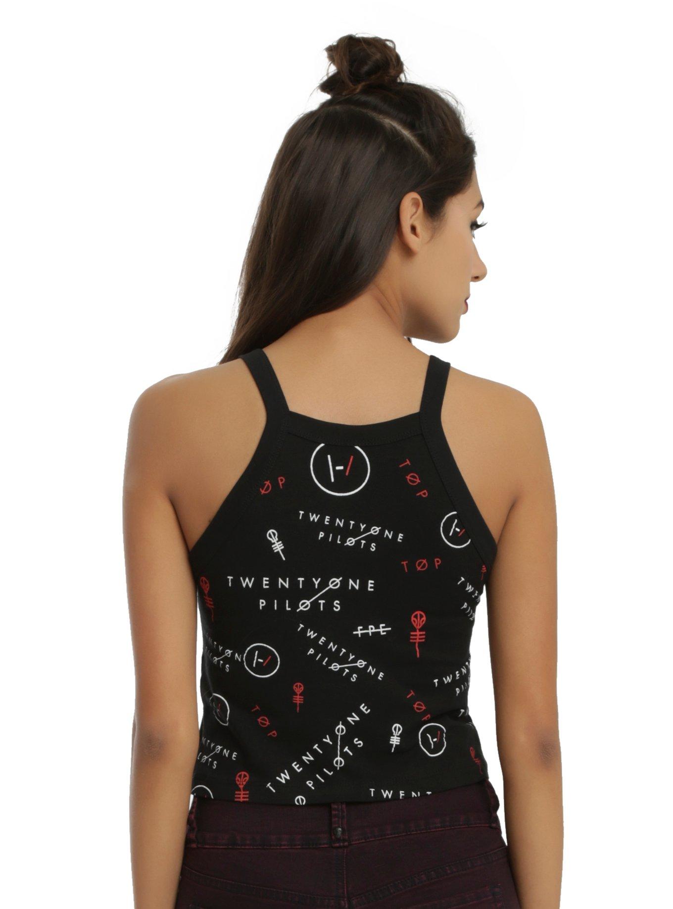 Twenty One Pilots Symbols Girls Halter Tank Top, , alternate