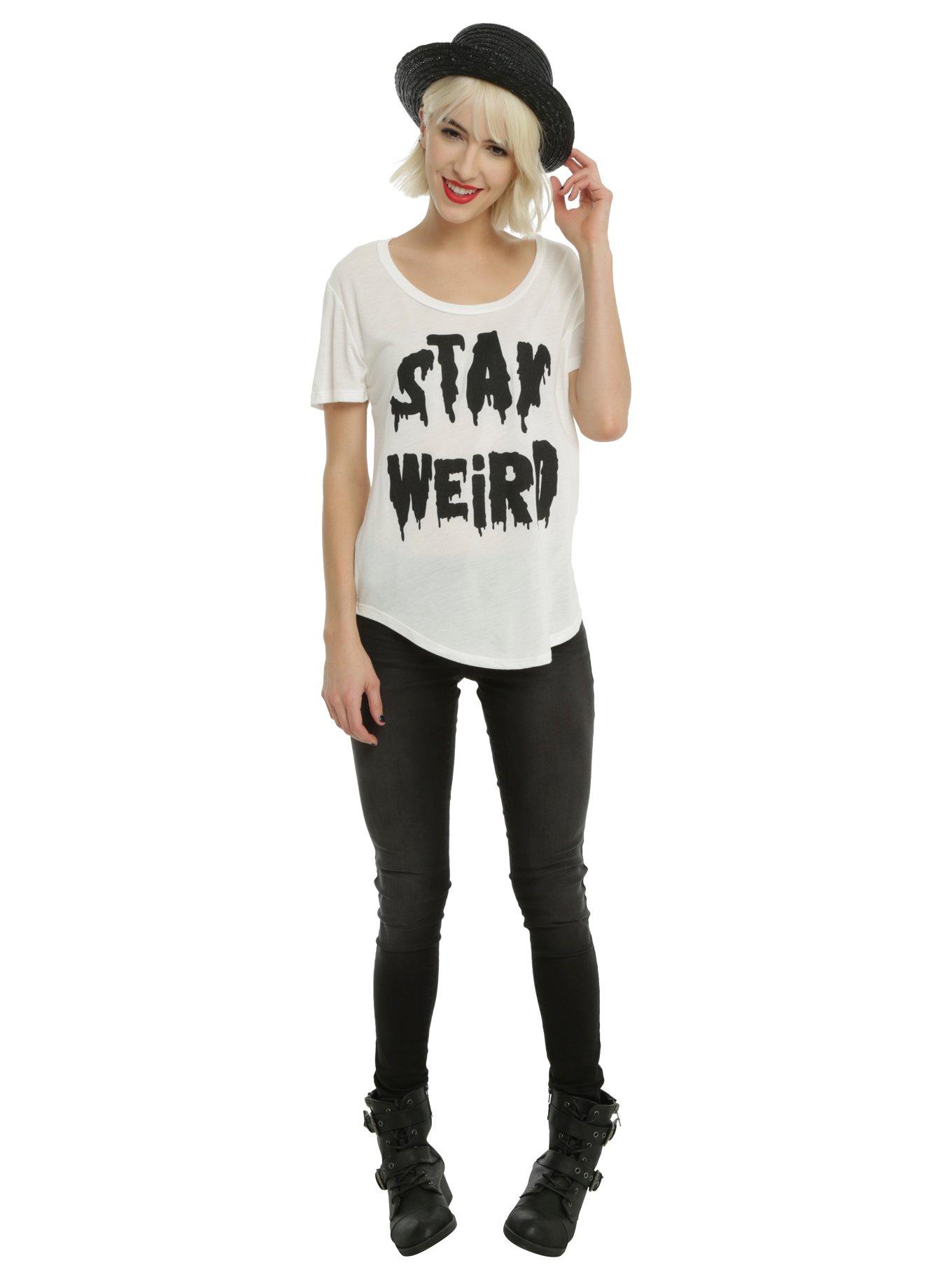 Stay Weird Drippy Girls T-Shirt, , alternate