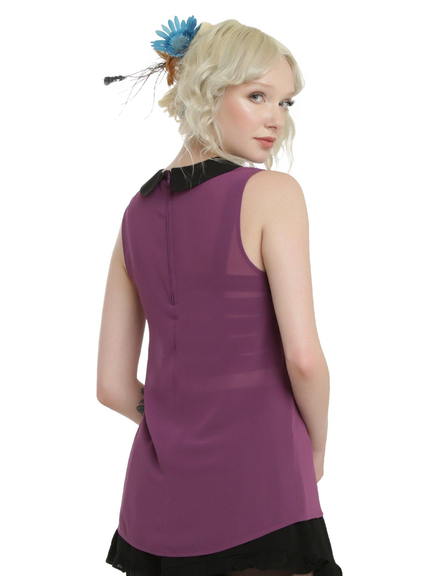 Disney Alice Through The Looking Glass Cheshire Cat Sleeveless Chiffon Girls Top, , alternate