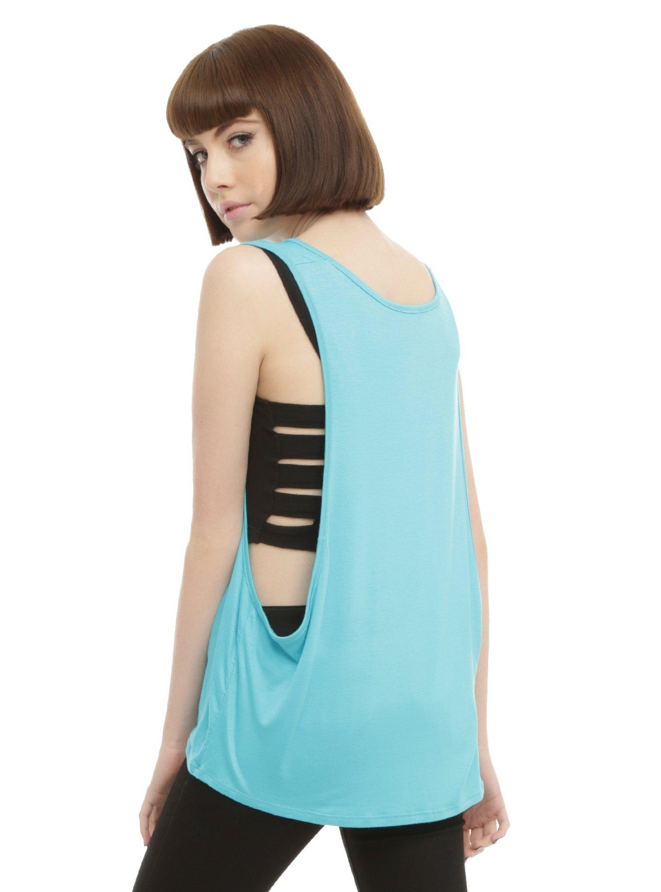 Rib Cage Floral Drop Arm Girls Tank Top, , alternate