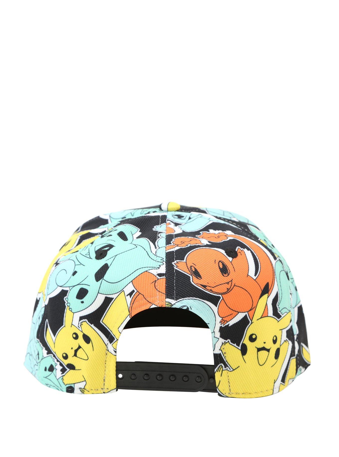 Pokemon Stacked Starters Snapback Hat, , alternate