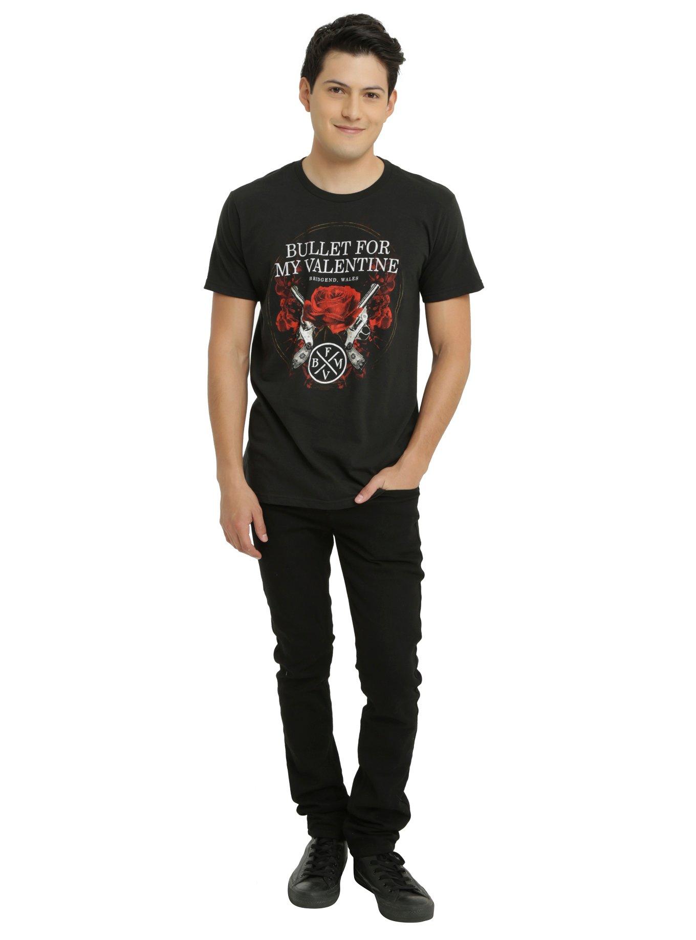 Bullet For My Valentine Roses & Pistols Logo T-Shirt, , alternate