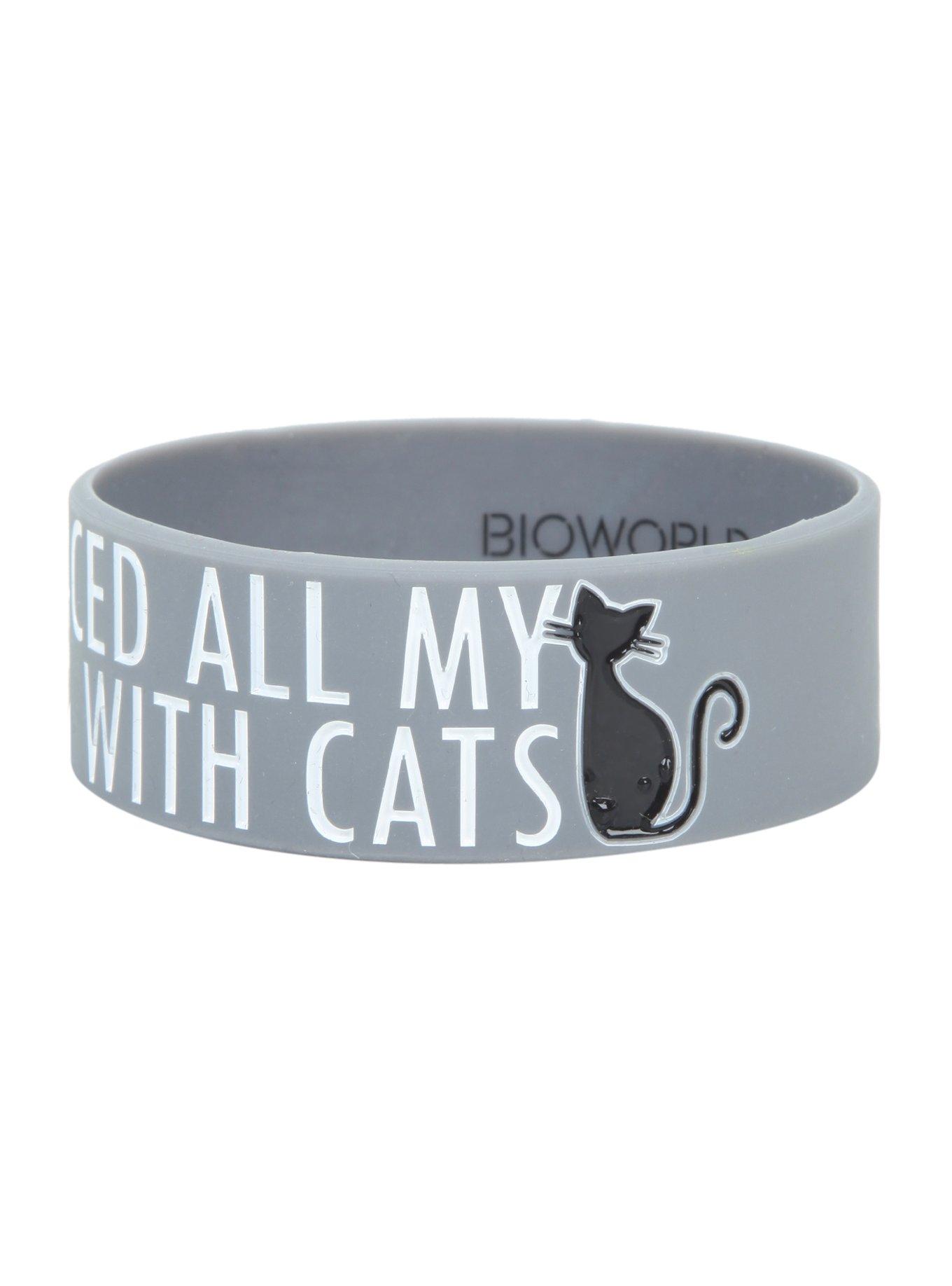 Replaced Friends With Cats Rubber Bracelet, , alternate