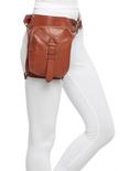 Brown Faux Leather Thigh Holster Bag, , alternate