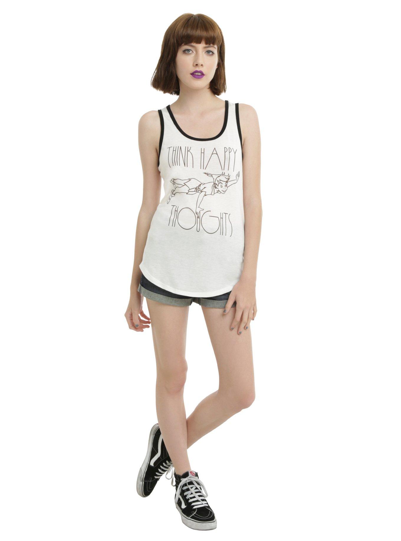 Disney Peter Pan Happy Thoughts Girls Ringer Tank Top, , alternate