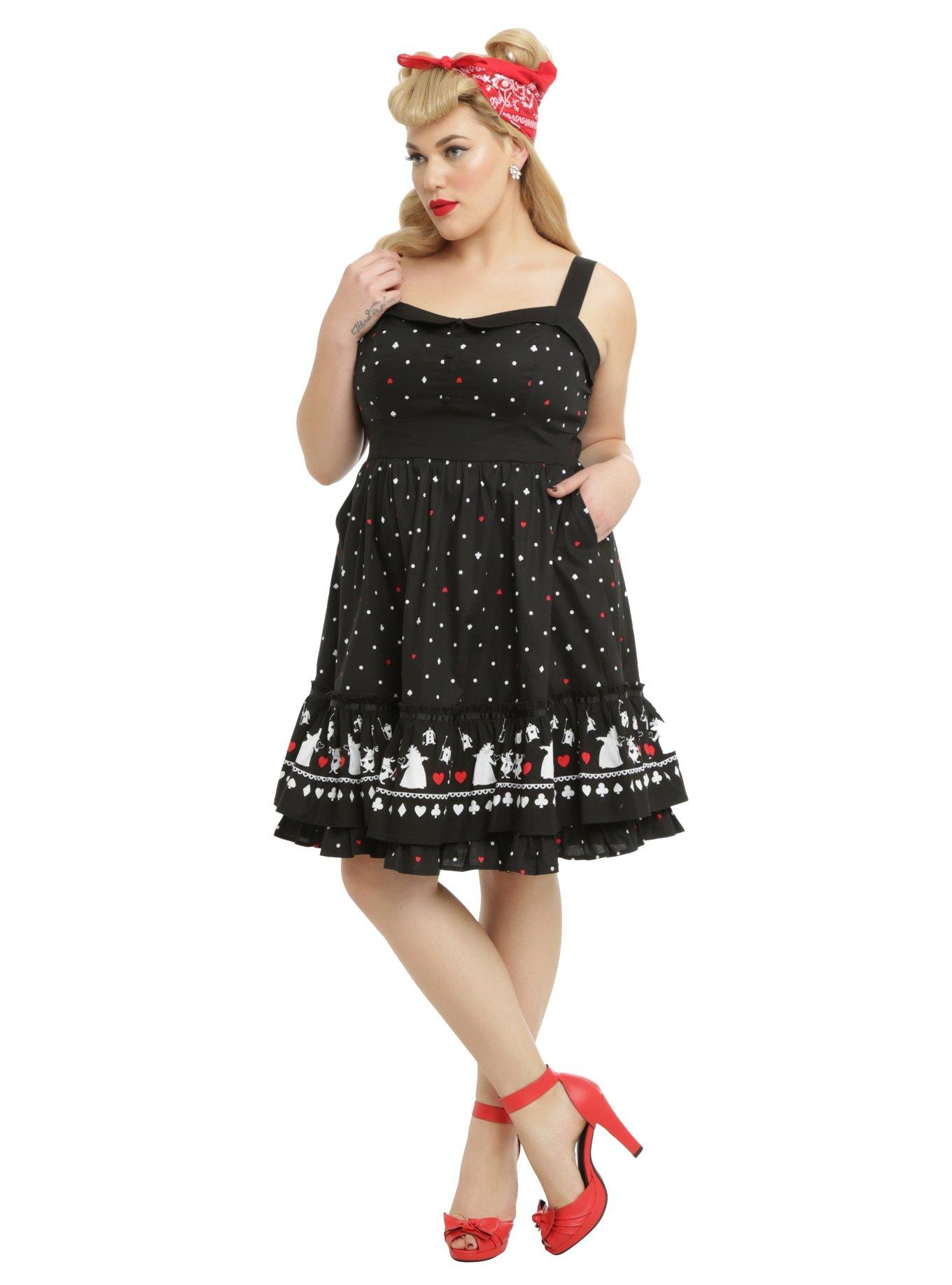 Disney Alice In Wonderland Red Queen Retro Dress Plus Size, , alternate