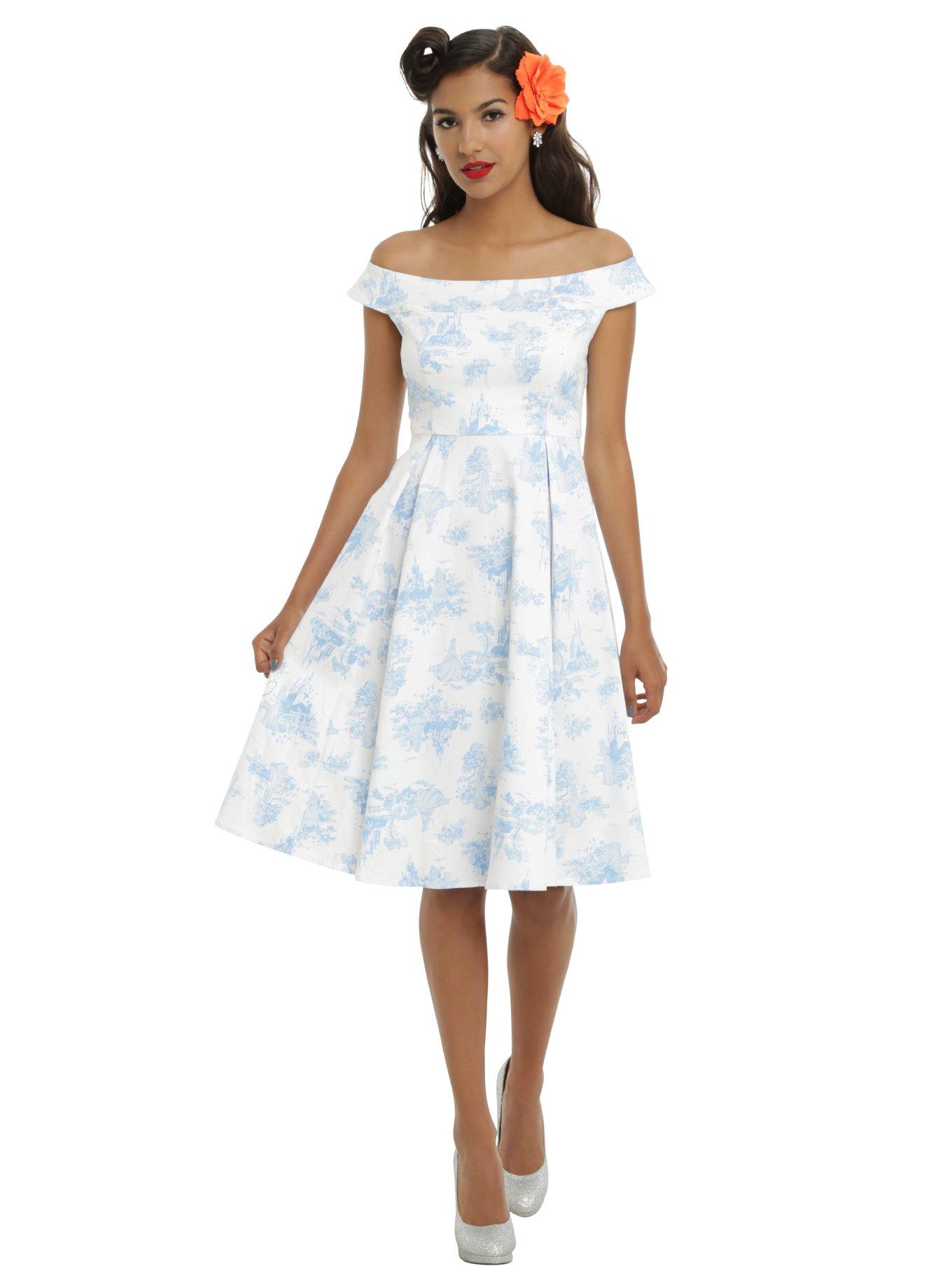 Disney Princesses Toile Print Empire Waist Dress, , alternate