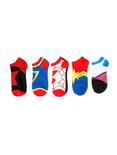 Marvel Superheroine Logos No-Show Socks 5 Pair, , alternate