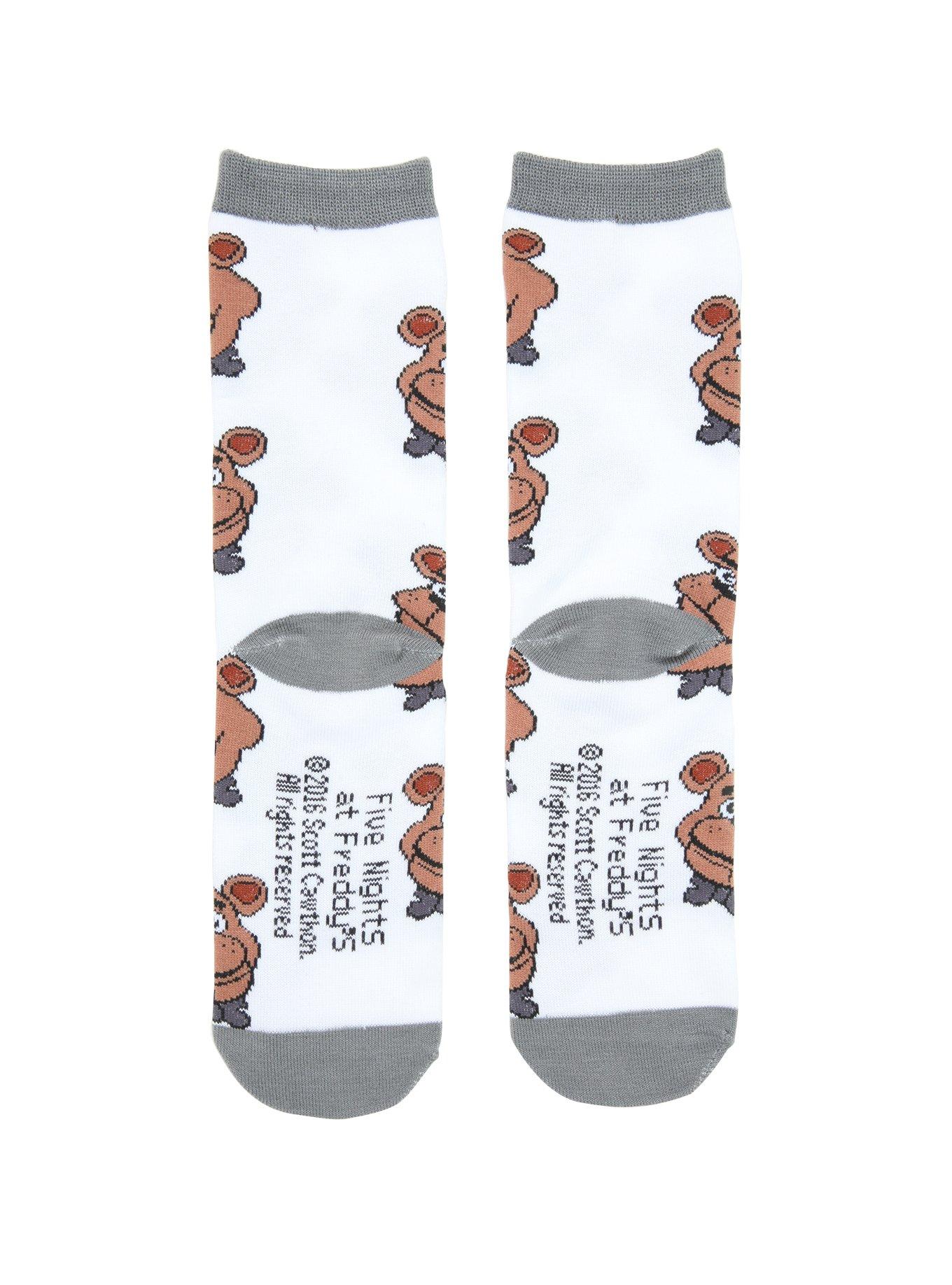 Five Nights At Freddy's Freddy Allover Crew Socks, , alternate