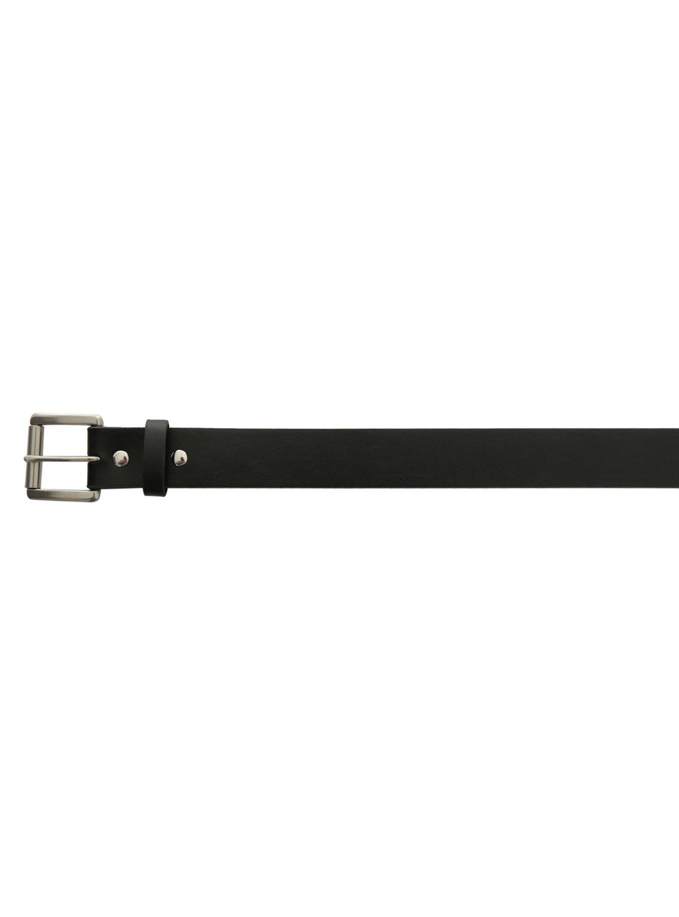 Black Faux Leather Belt, , alternate