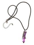 Blackheart Black Dragon Purple Crystal Cord Necklace, , alternate