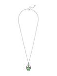 Blackheart Hematite Dragon Green Opal Crystal Ball Chain Necklace, , alternate