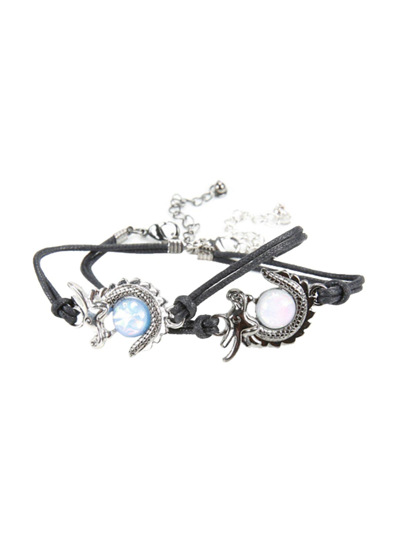 White & Blue Opal Dragon Bestie Bracelet Set, , alternate