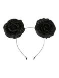 Black Rose Mouse Ear Headband, , alternate