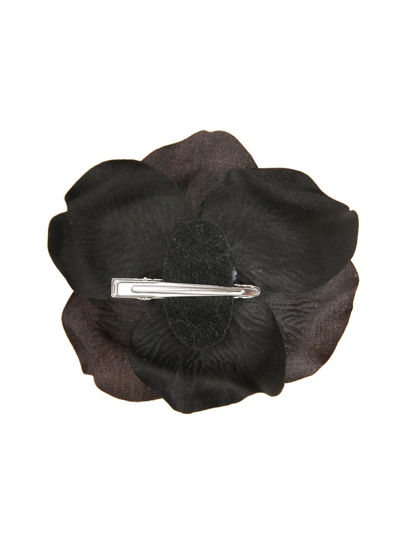 Grey & Black Rose Hair Clip, , alternate