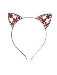Blackheart Red Gem Cat Headband, , alternate