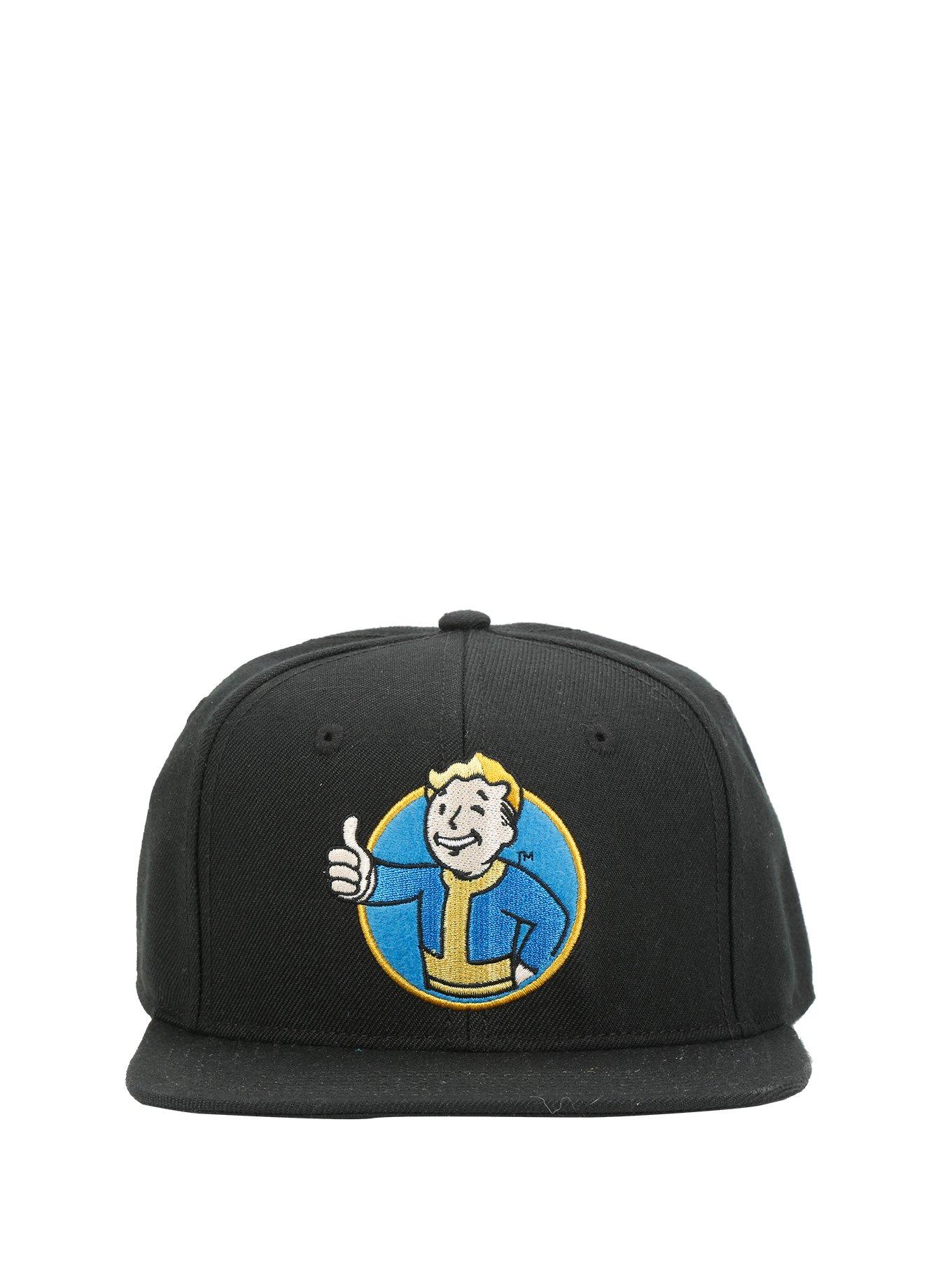 Fallout Vault Boy Black Crown Snapback Hat, , alternate