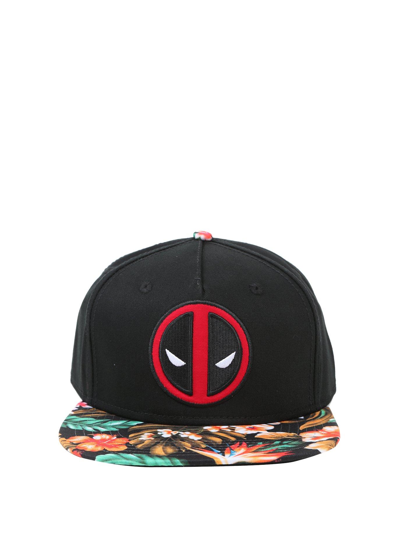 Marvel Deadpool Floral Sublimated Bill Snapback Hat, , alternate