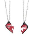 Blackheart Player 1 & 2 Heart Best Friend Necklace Set, , alternate