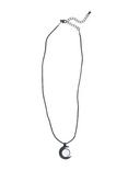 Blackheart Matte Black Moon & Opal Cord Necklace, , alternate
