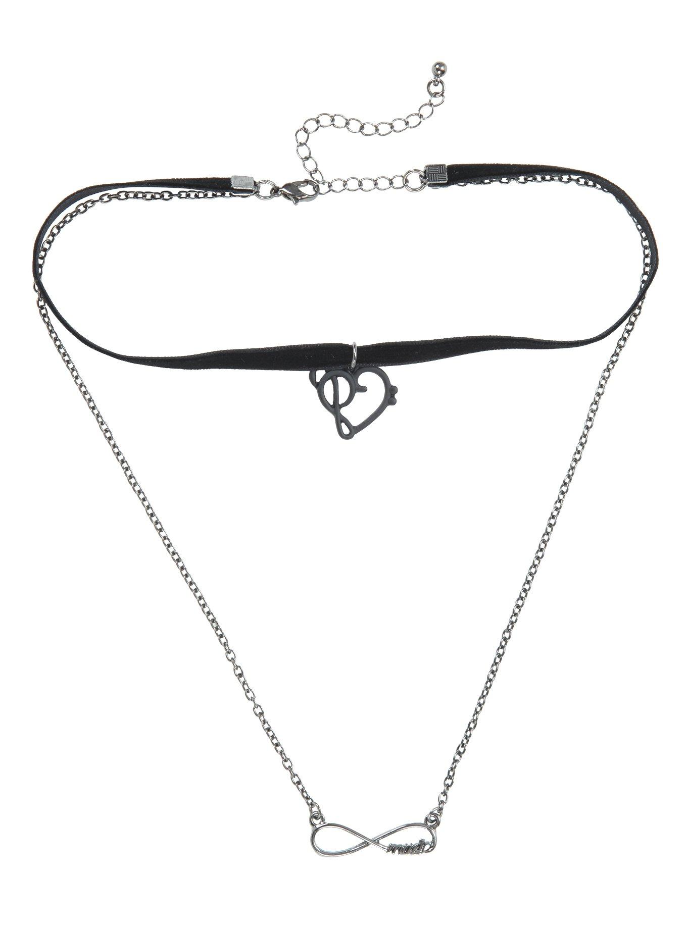 Blackheart Music Infinity Layered Choker Necklace, , alternate