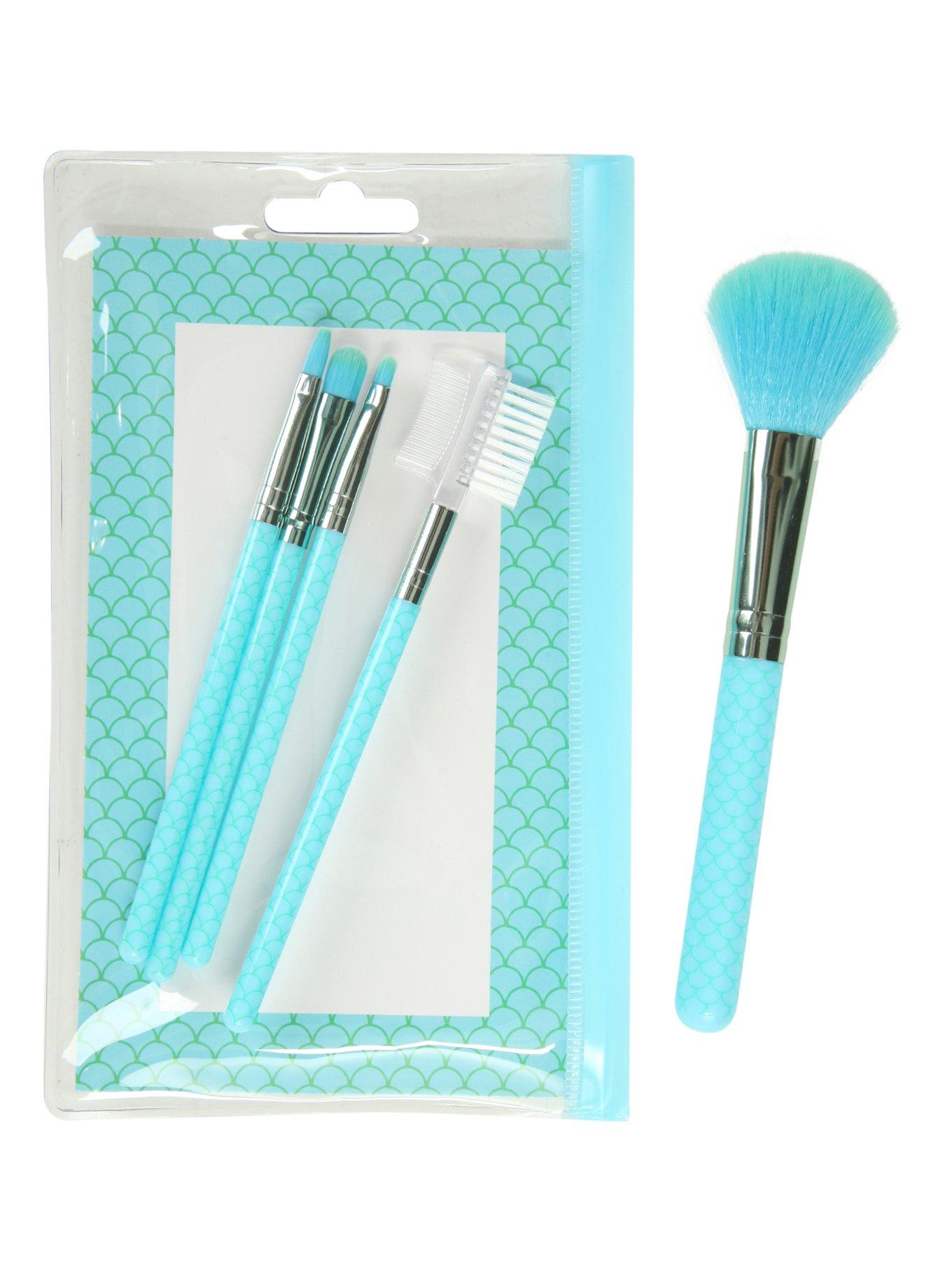 Mermaid Scale Travel Makeup Brush Set, , alternate