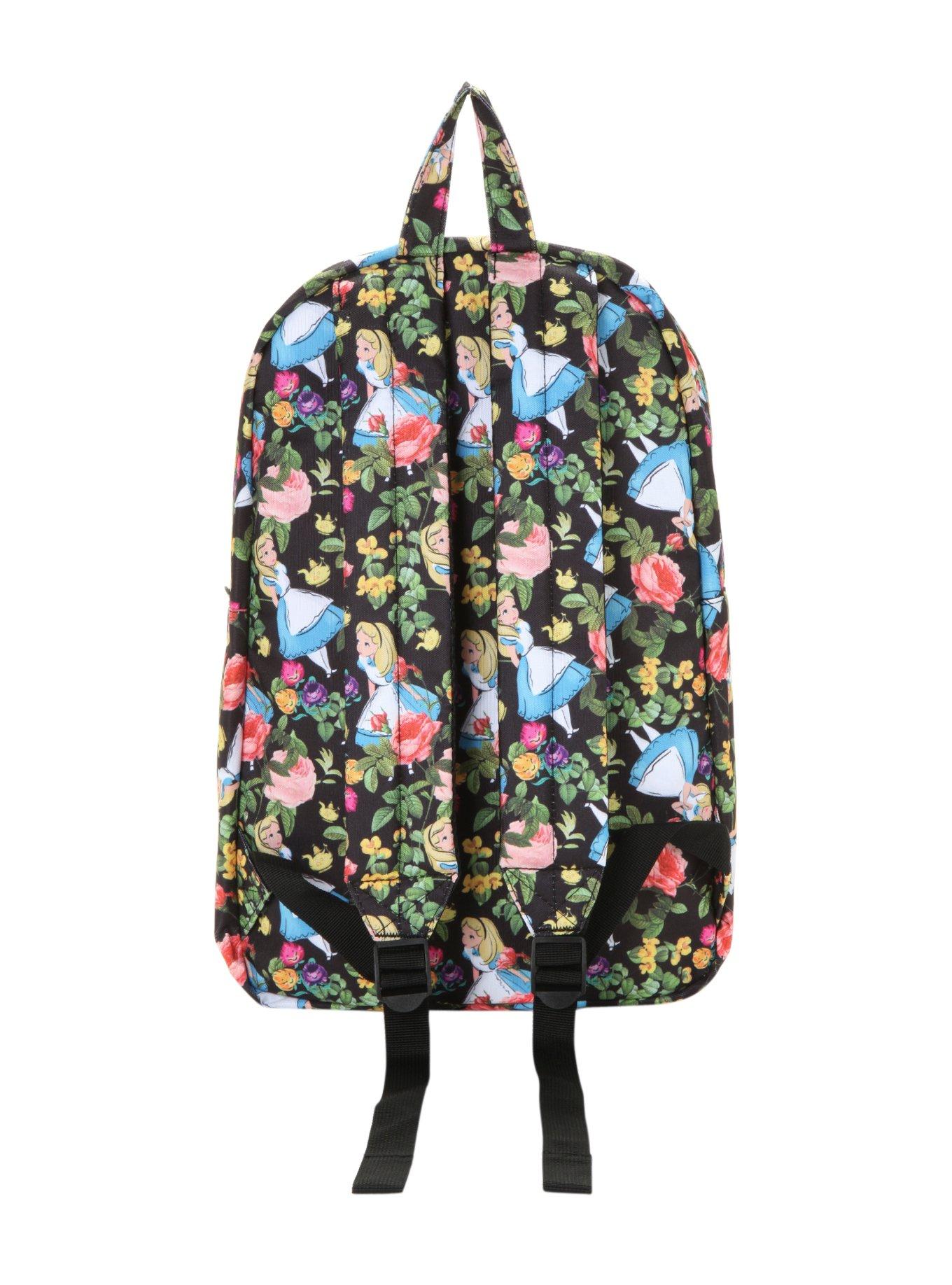Disney Alice In Wonderland Floral Backpack, , alternate