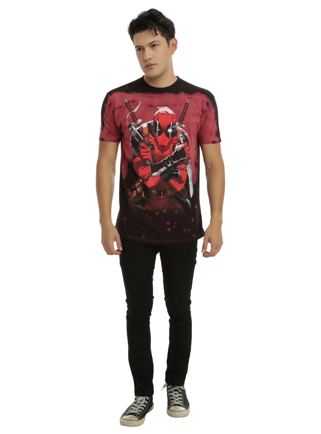 Marvel Deadpool Red Wash T-Shirt, , alternate