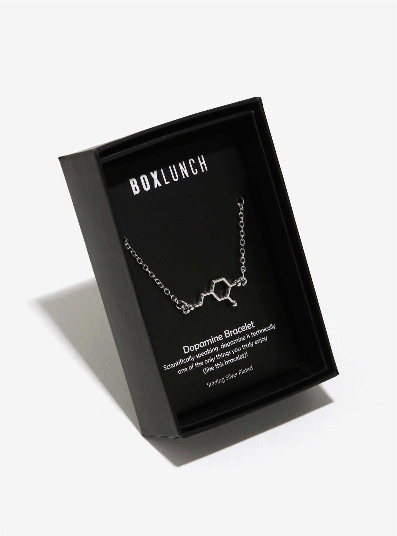 Dopamine Molecular Structure Sterling Silver Plated Bracelet, , alternate