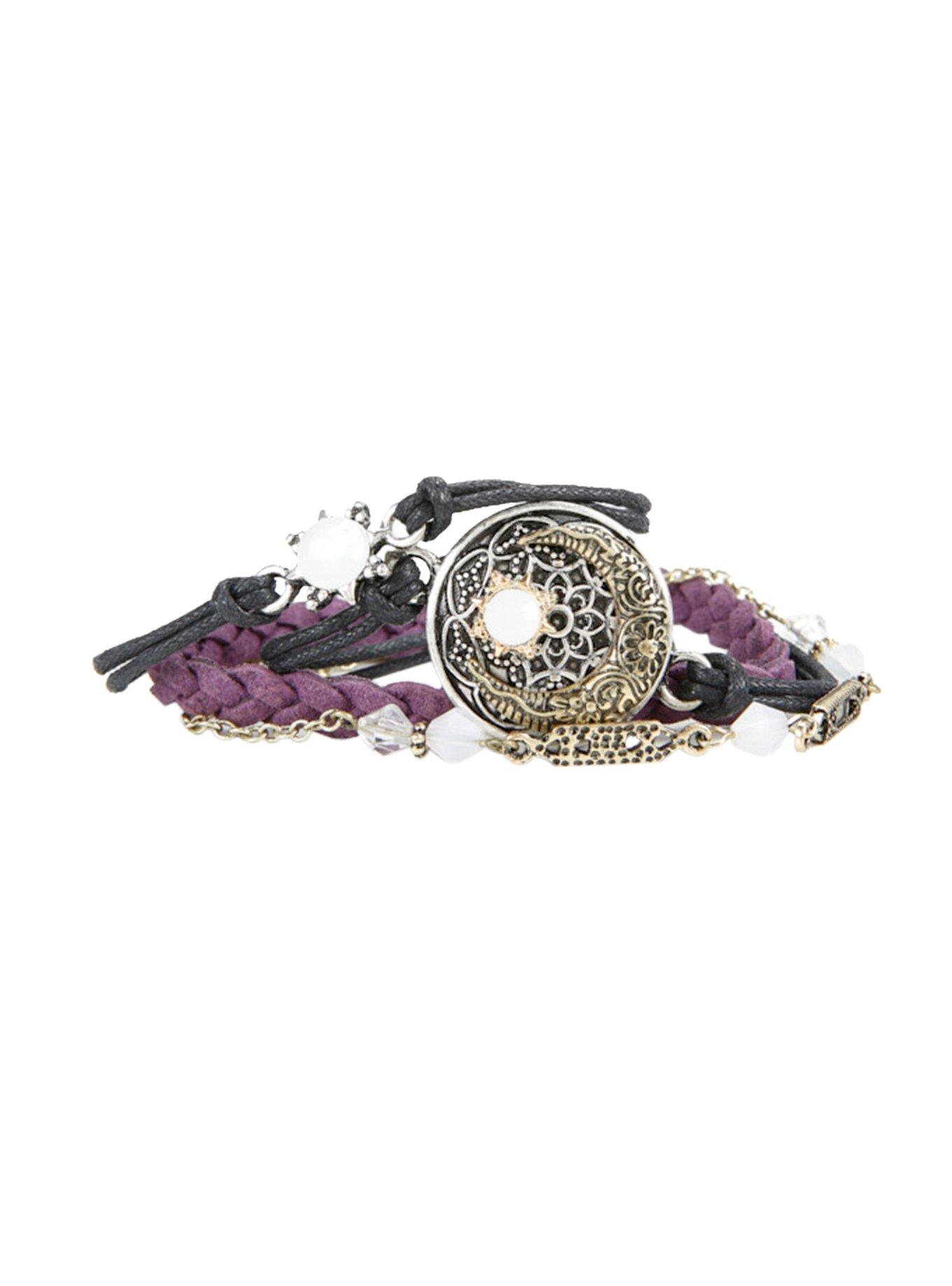 Blackheart Gold Moon With Opal Filigree Bracelet Set, , alternate