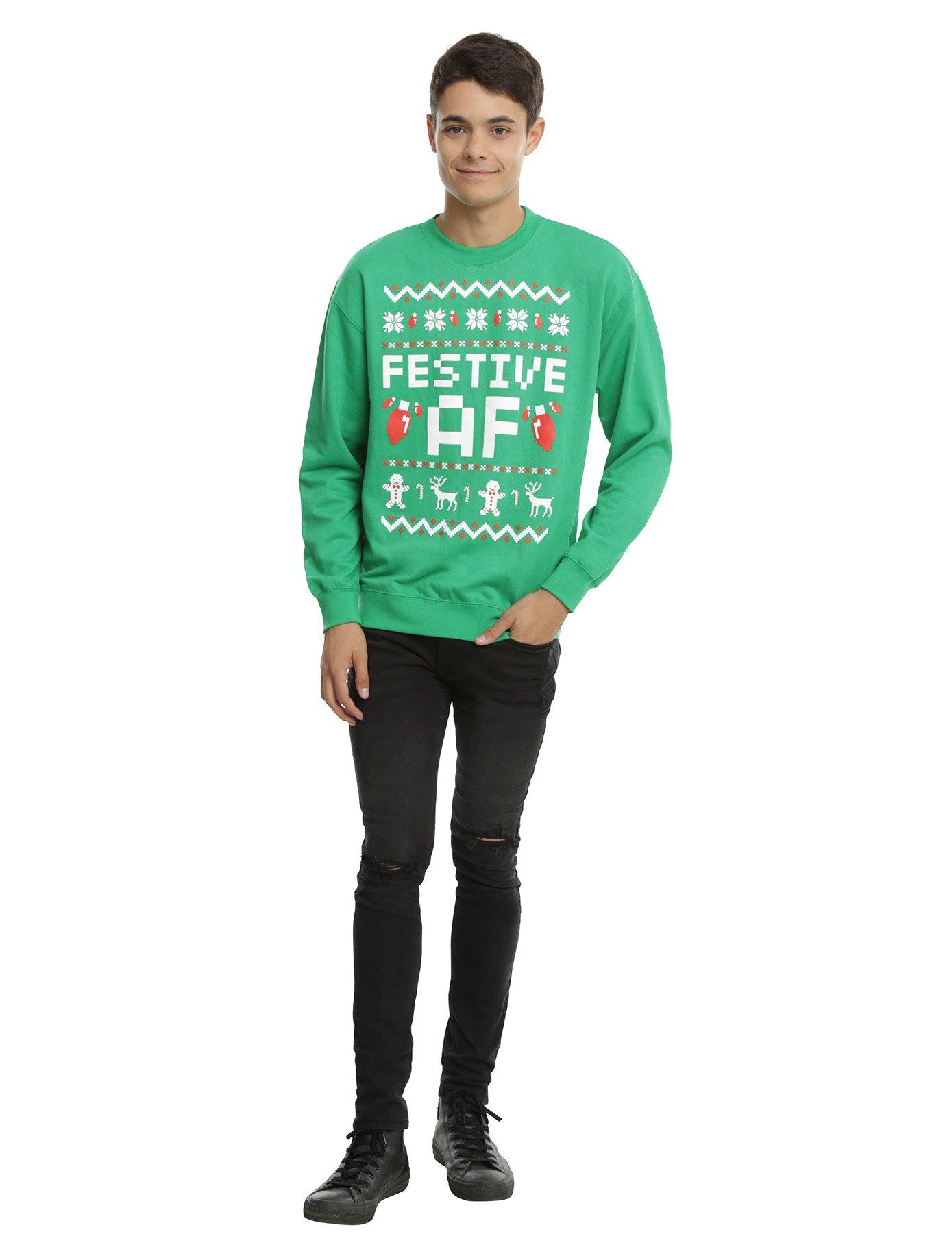 Festive AF Holiday Sweatshirt, , alternate