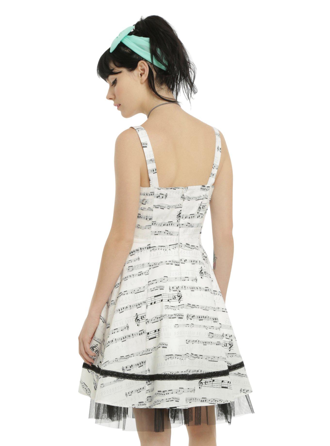 Ivory & Black Music Note Dress, , alternate