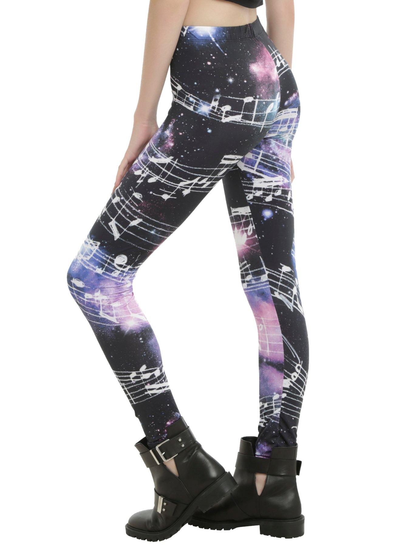 Cosmic Galaxy Music Note Leggings, , alternate