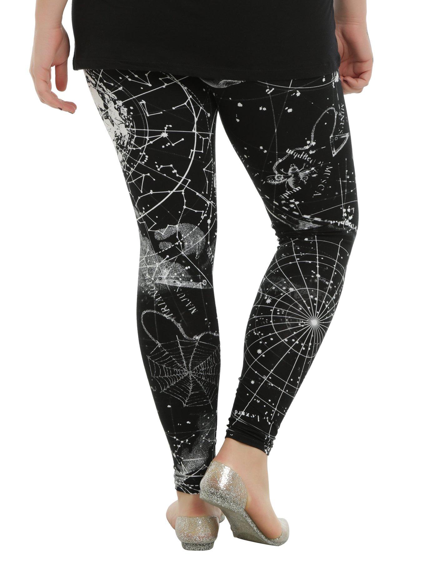 Black Astrology Leggings Plus Size, , alternate