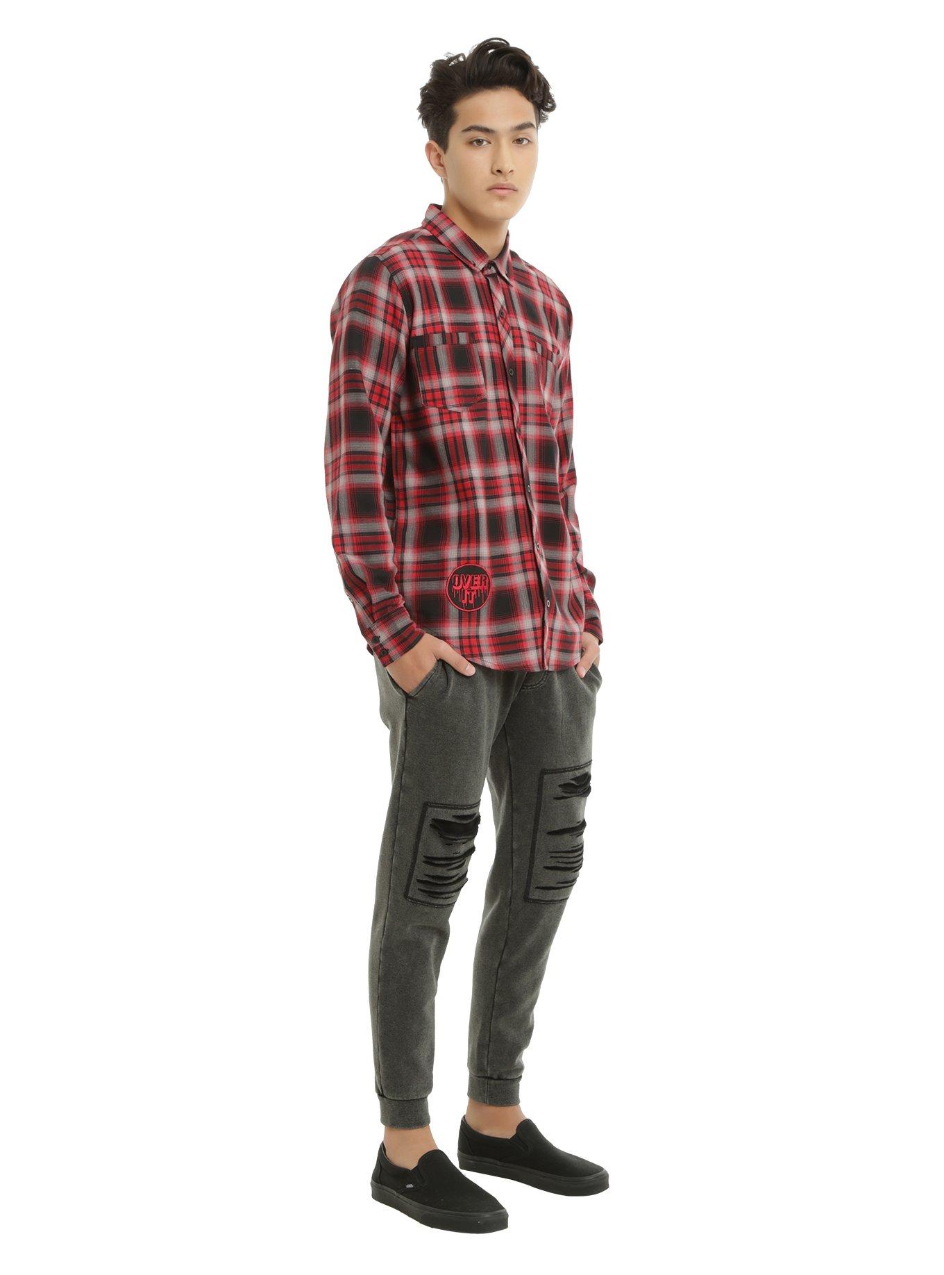 Tyler Carter Over It Plaid Long-Sleeve Woven Button-Up, , alternate